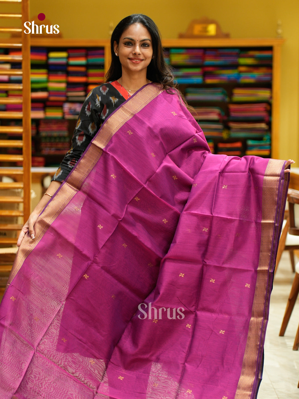 Maheshwari silkcotton Saree - EFS05100 - Shop on Shrus.com
