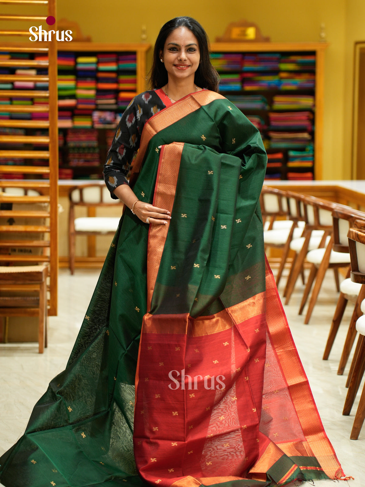 Maheshwari silkcotton Saree - EFS05109 - Shop on Shrus.com