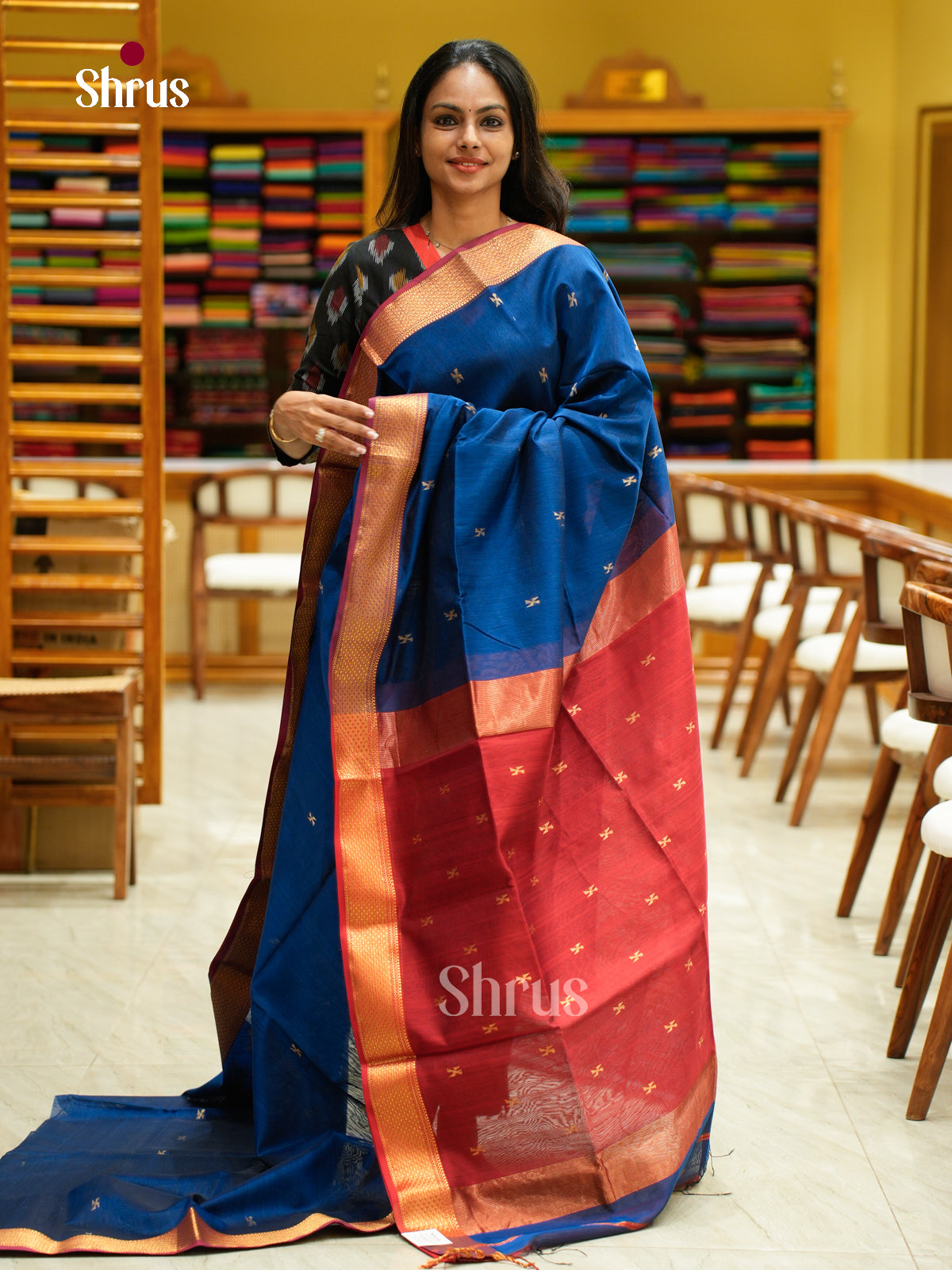 Maheshwari silkcotton Saree - EFS05110 - Shop on Shrus.com