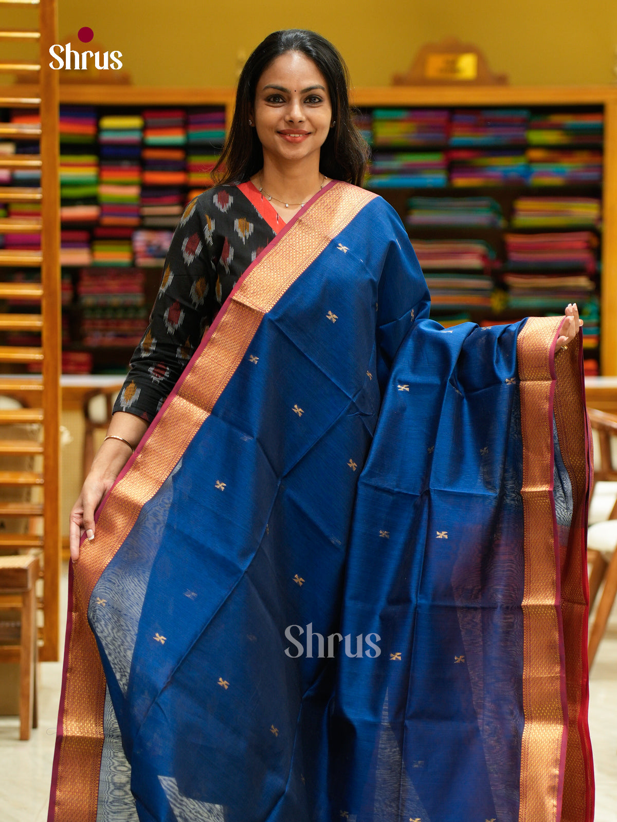 Maheshwari silkcotton Saree - EFS05110 - Shop on Shrus.com