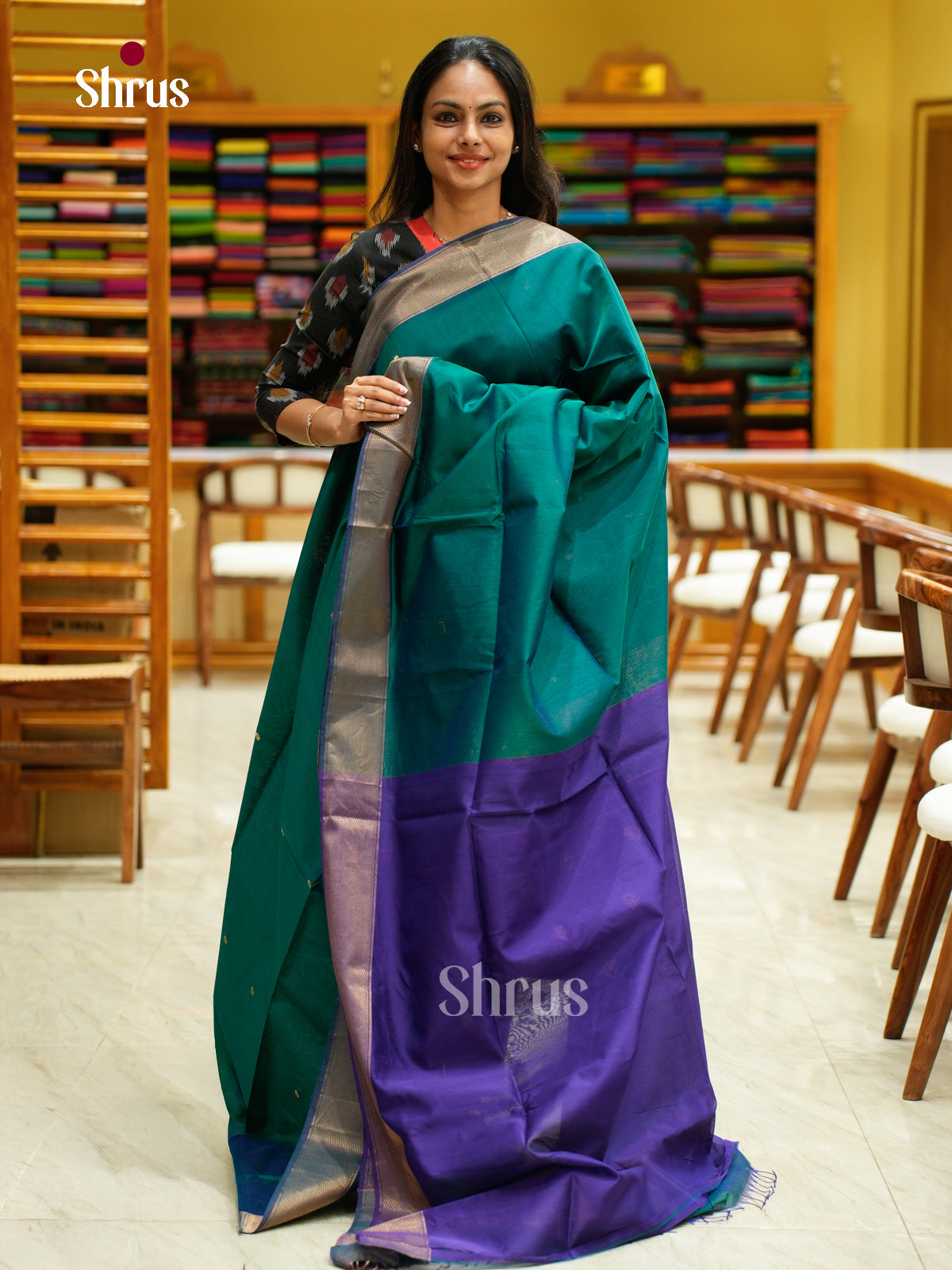 Maheshwari silkcotton Saree - EFS05114 - Shop on Shrus.com