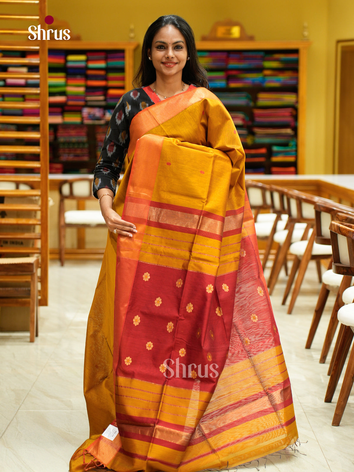 Maheshwari silkcotton Saree - EFS05115 - Shop on Shrus.com