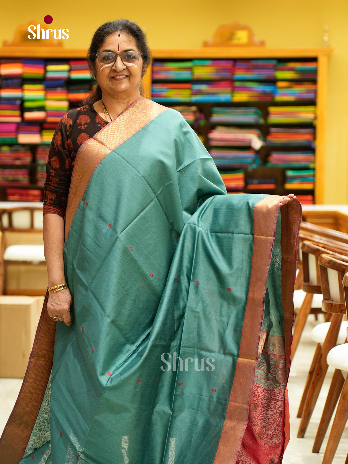 Maheshwari silkcotton Saree - EFS05116 - Shop on Shrus.com
