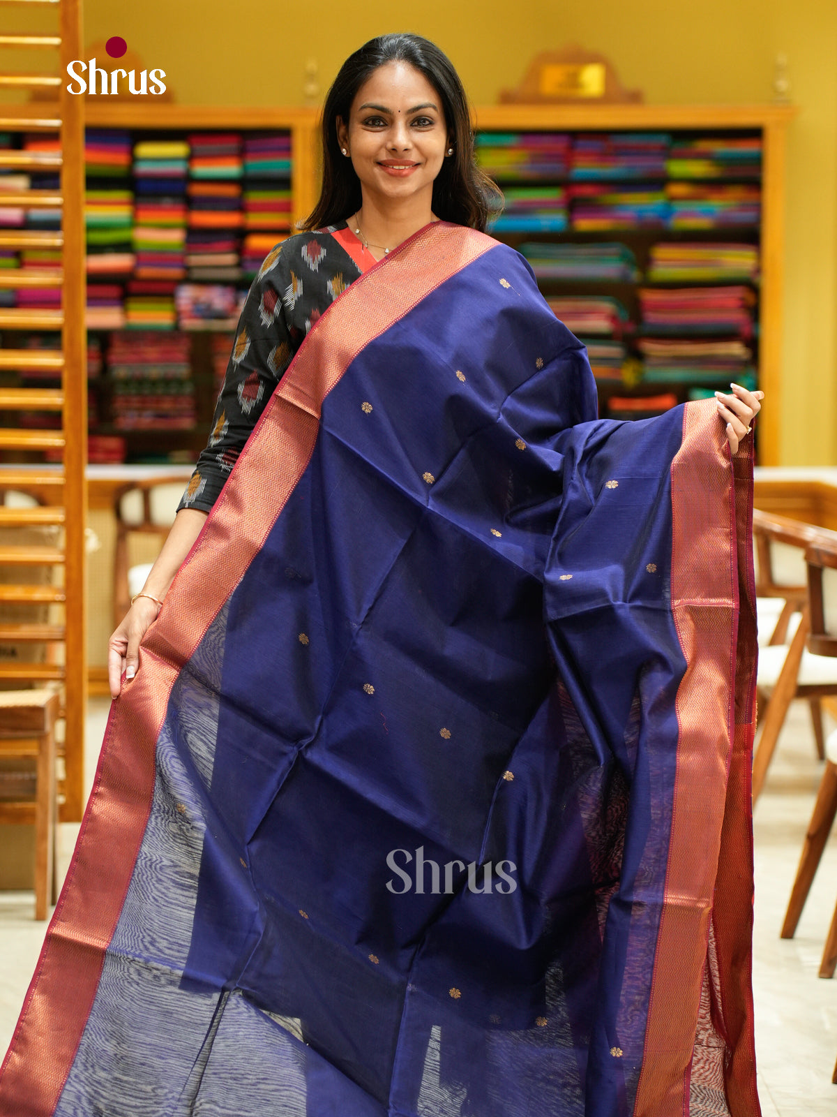 Maheshwari silkcotton Saree - EFS05121 - Shop on Shrus.com
