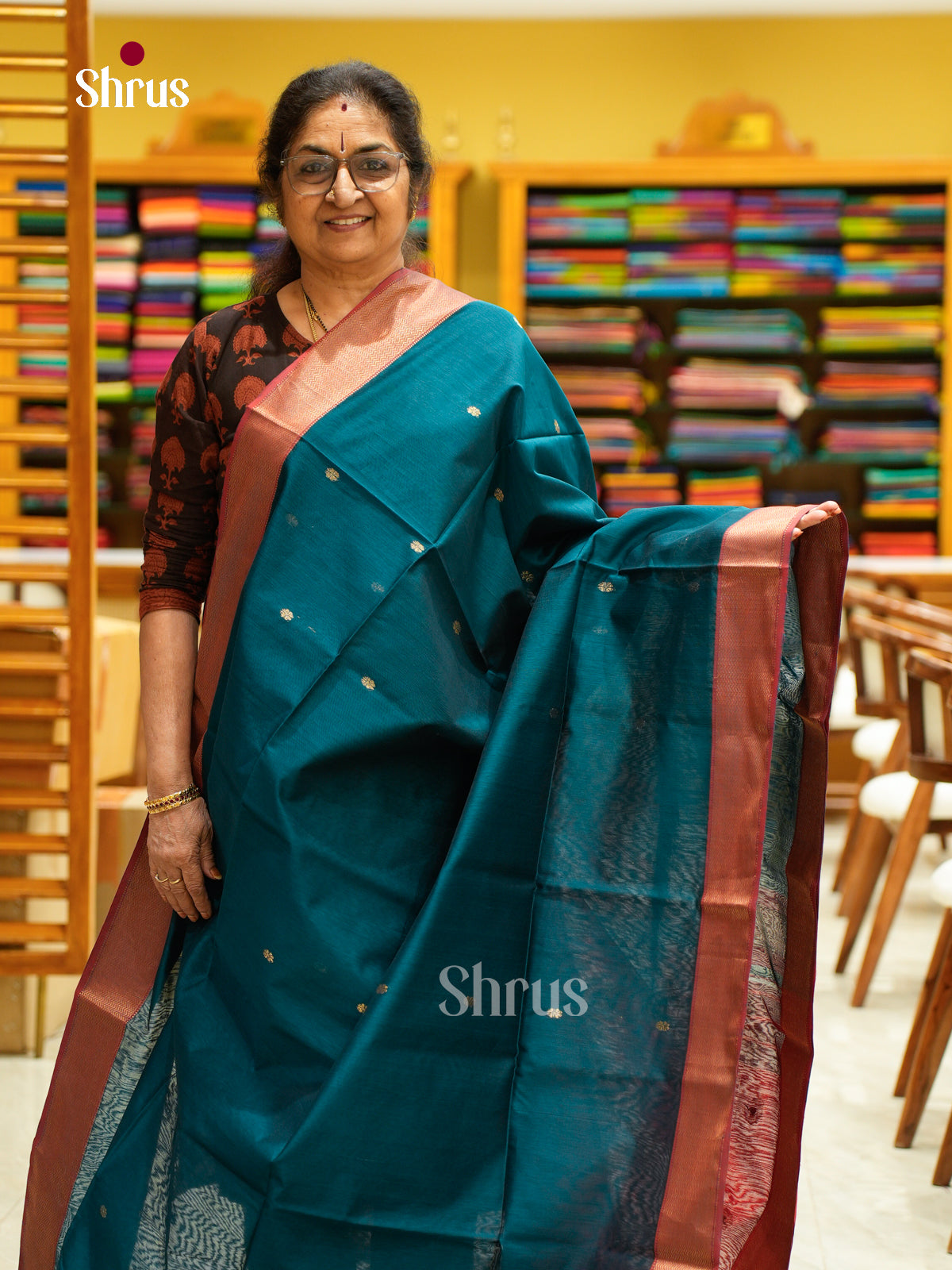 Maheshwari silkcotton Saree - EFS05122 - Shop on Shrus.com