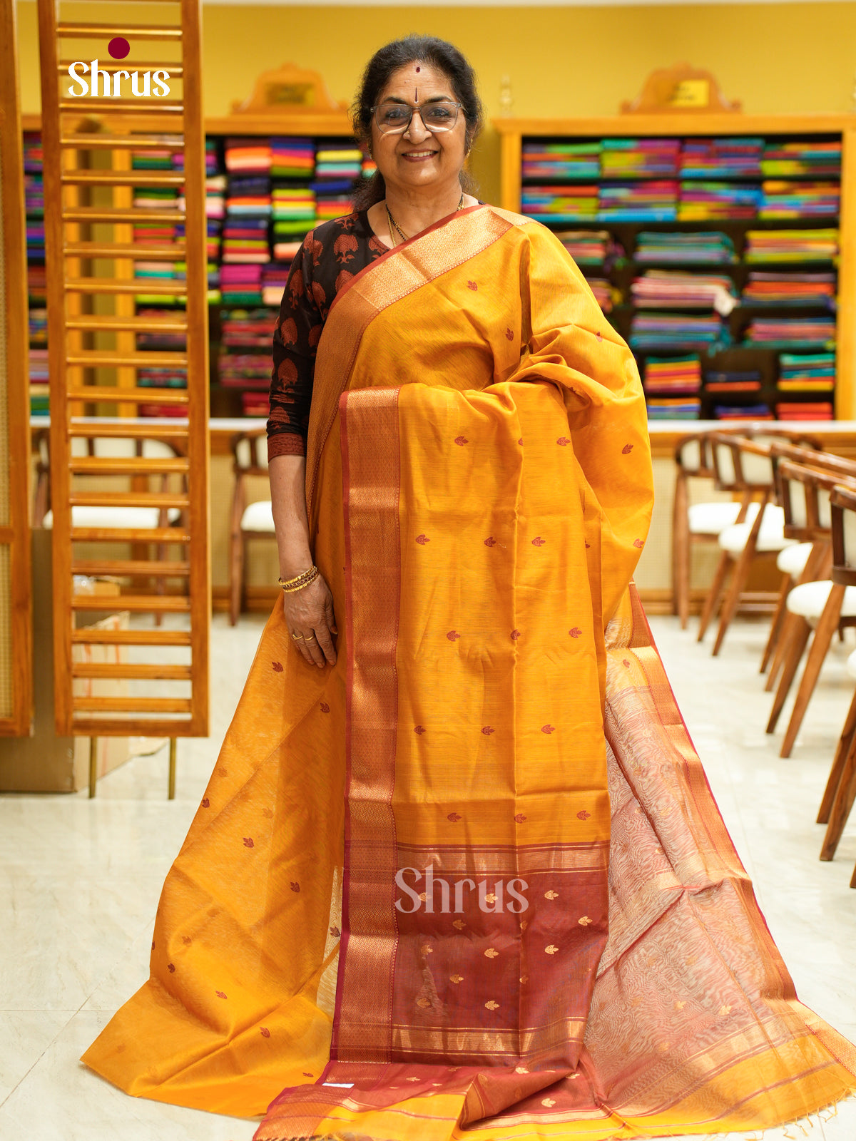 Maheshwari silkcotton Saree - EFS05123 - Shop on Shrus.com