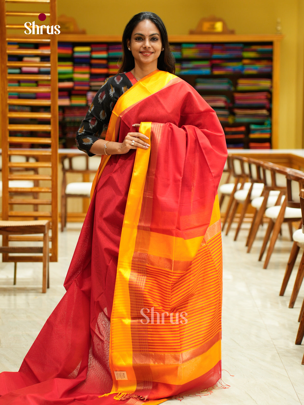 Maheshwari silkcotton Saree - EFS05130 - Shop on Shrus.com