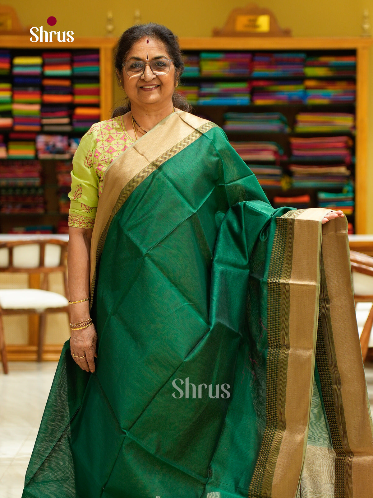 Maheshwari silkcotton Saree - EFS05133 - Shop on Shrus.com
