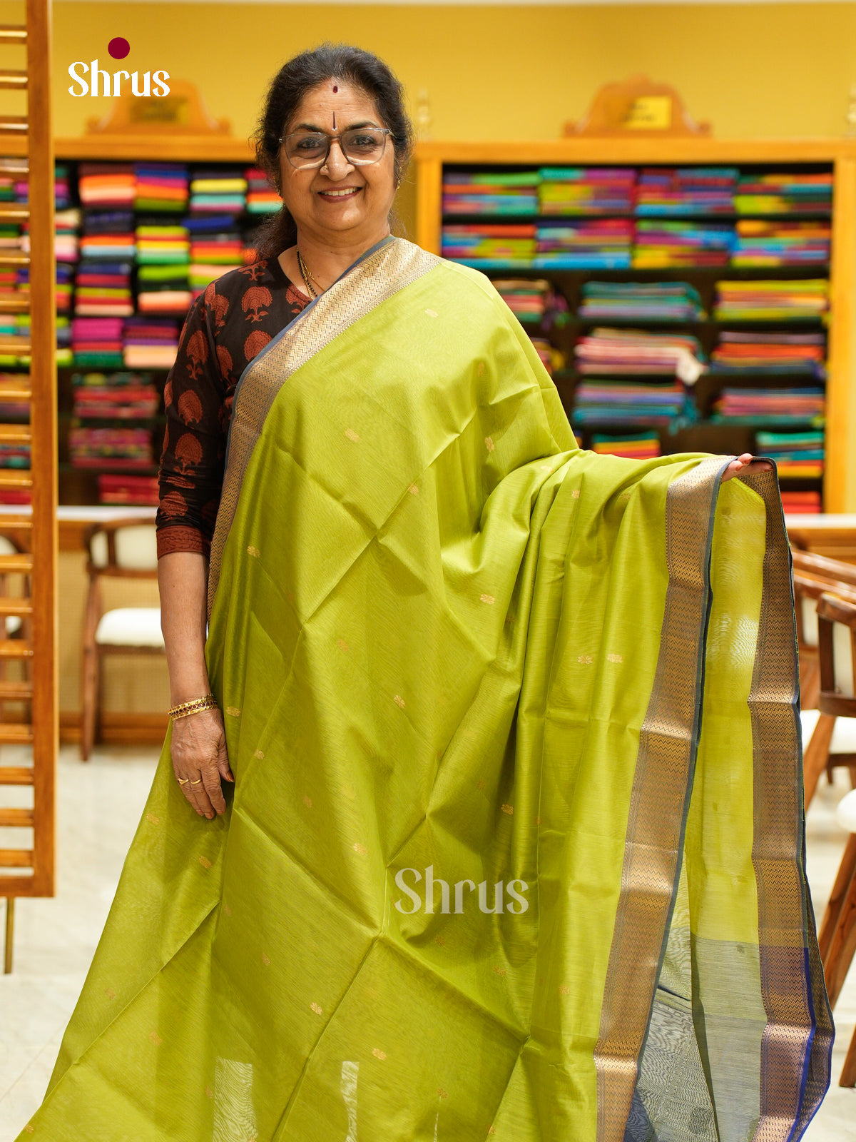Maheshwari silkcotton Saree - EFS05142 - Shop on Shrus.com