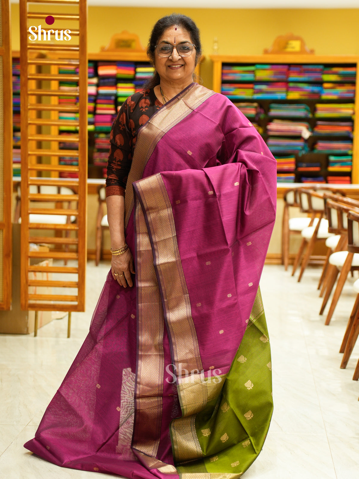 Maheshwari silkcotton Saree - EFS05144 - Shop on Shrus.com