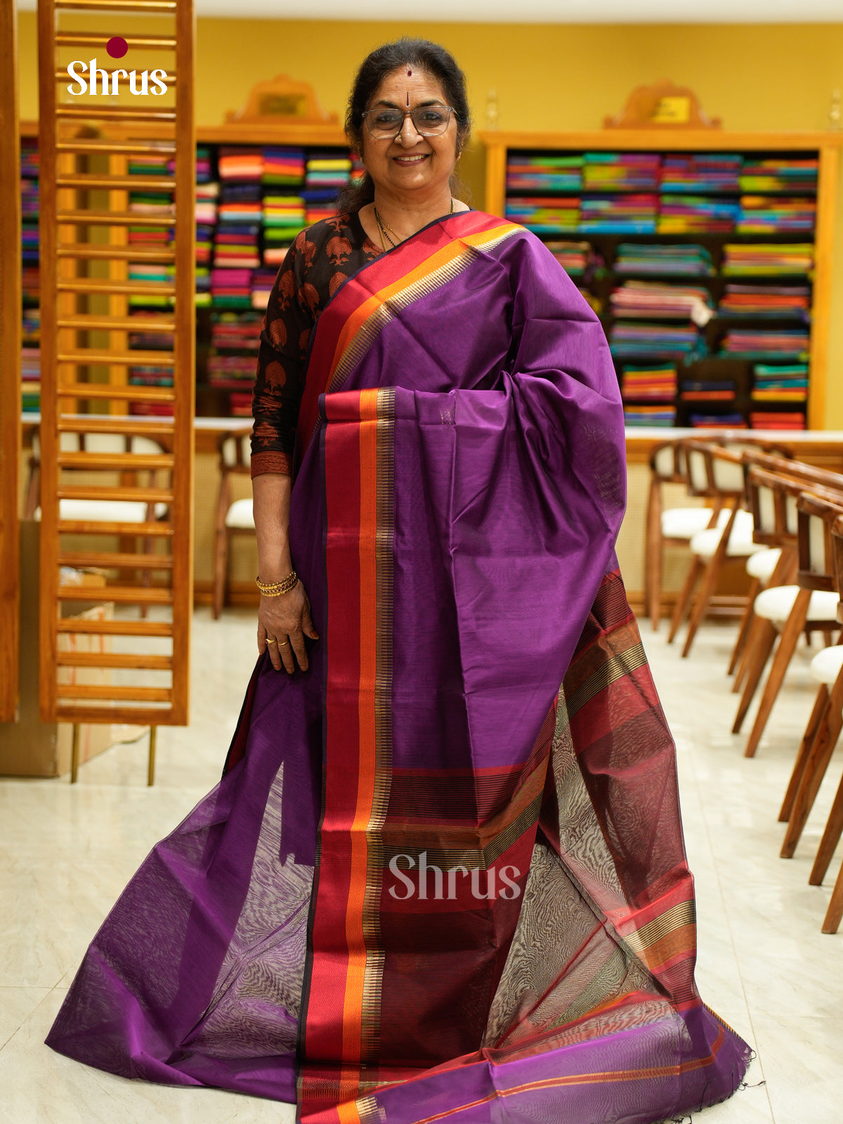 Maheshwari silkcotton Saree - EFS05147 - Shop on Shrus.com