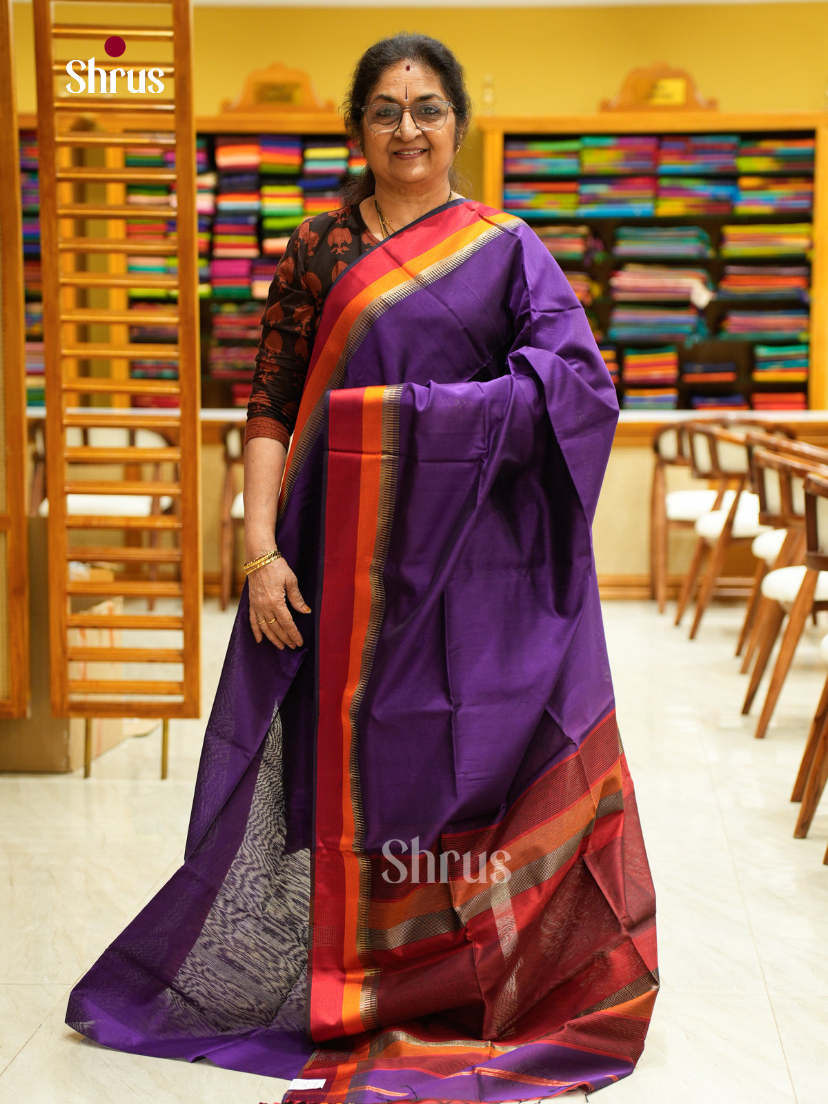 Maheshwari silkcotton Saree - EFS05150 - Shop on Shrus.com