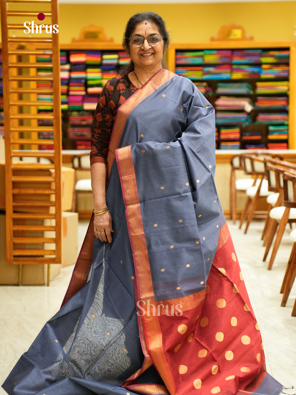 Maheshwari silkcotton Saree - EFS05153 - Shop on Shrus.com