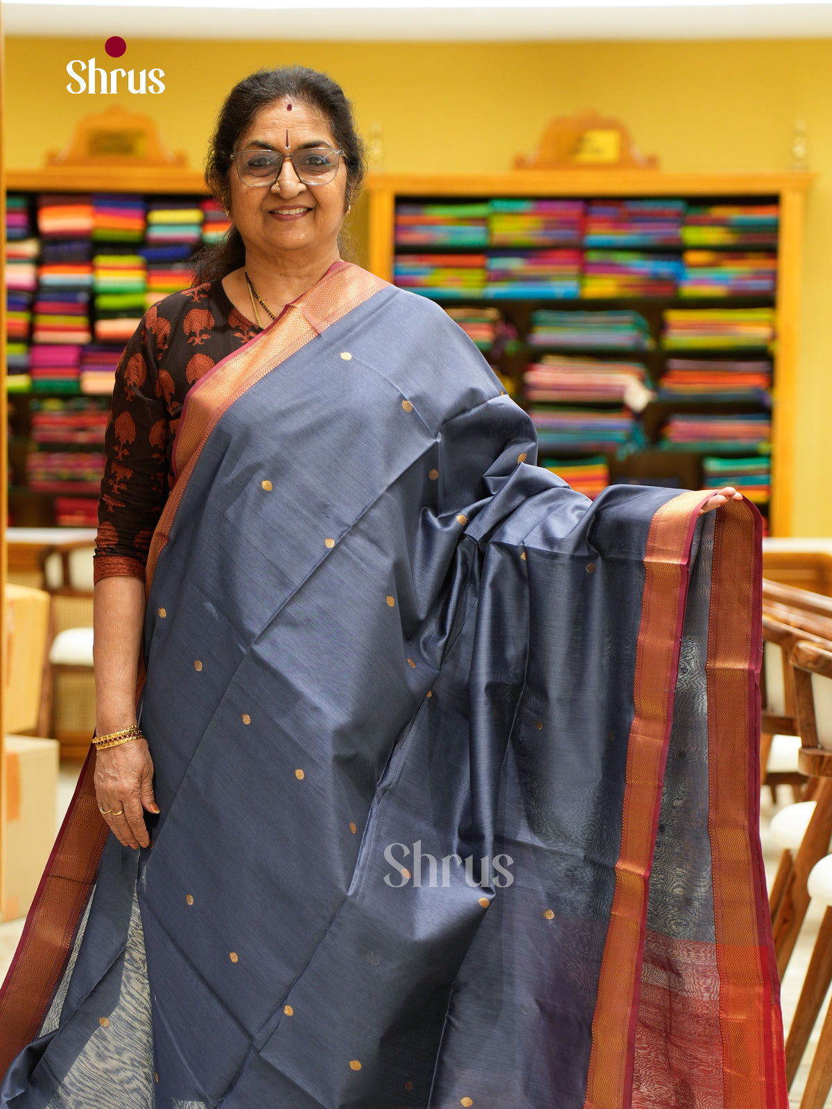 Maheshwari silkcotton Saree - EFS05153 - Shop on Shrus.com