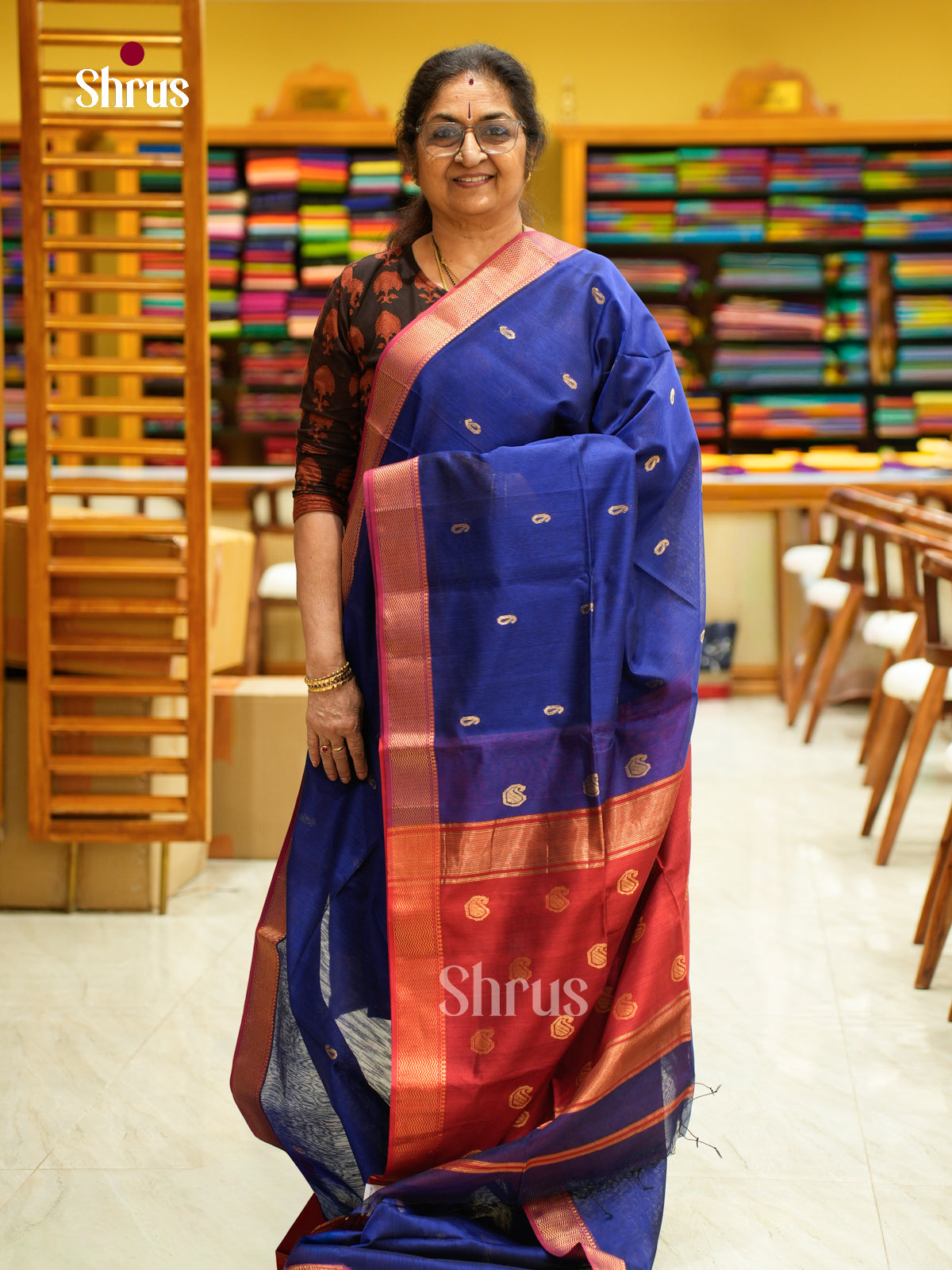 Maheshwari silkcotton Saree - EFS05159 - Shop on Shrus.com