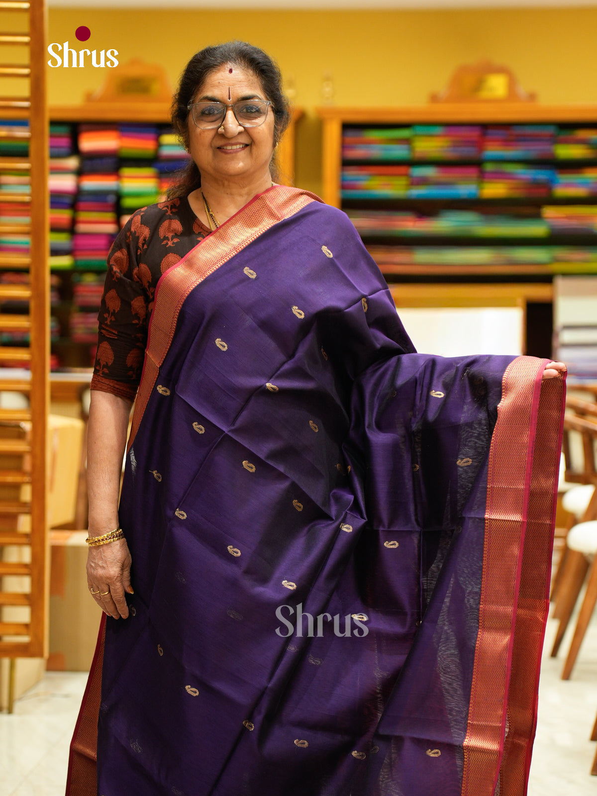 Maheshwari silkcotton Saree - EFS05161 - Shop on Shrus.com