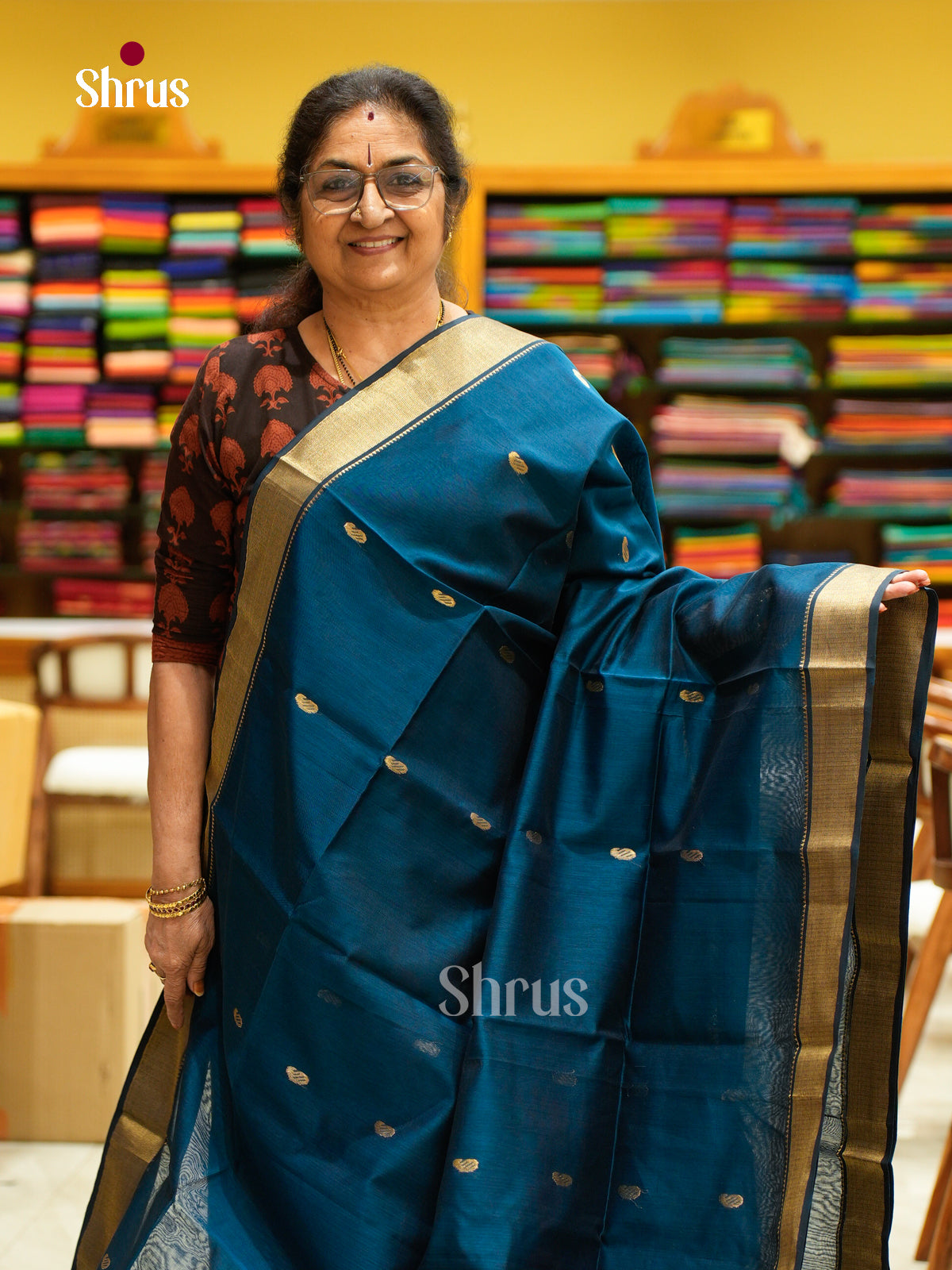 Maheshwari silkcotton Saree - EFS05163 - Shop on Shrus.com