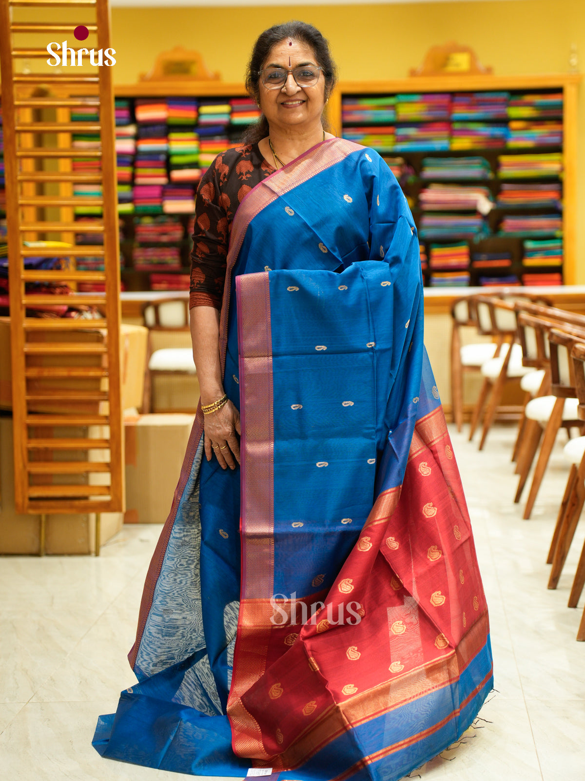 Maheshwari silkcotton Saree - EFS05165 - Shop on Shrus.com