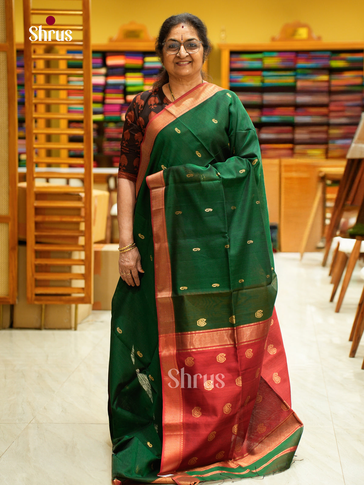 Maheshwari silkcotton Saree - EFS05169 - Shop on Shrus.com
