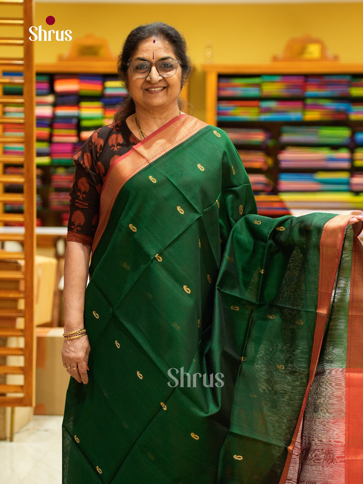 Maheshwari silkcotton Saree - EFS05169 - Shop on Shrus.com