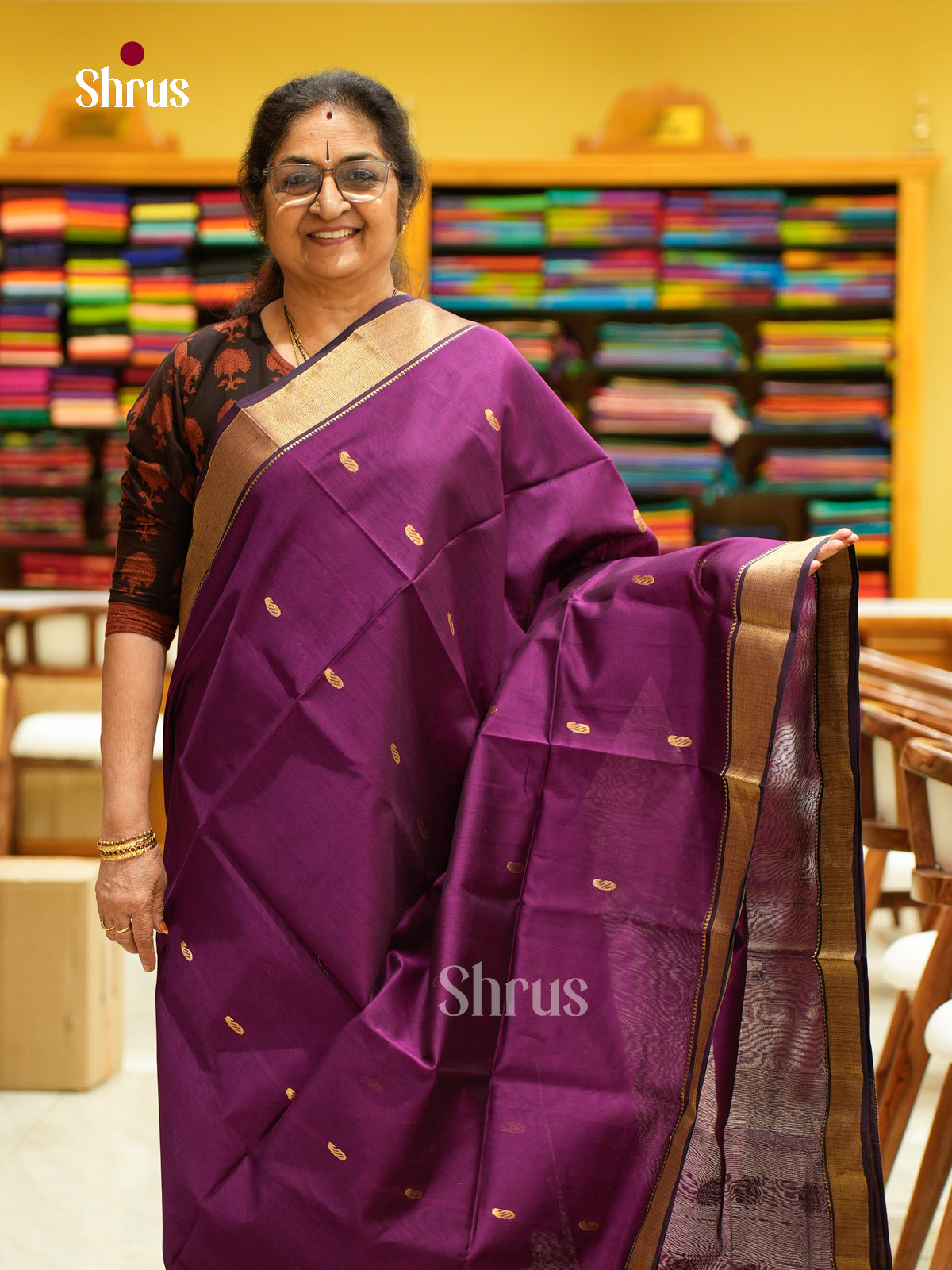 Maheshwari silkcotton Saree - EFS05171 - Shop on Shrus.com