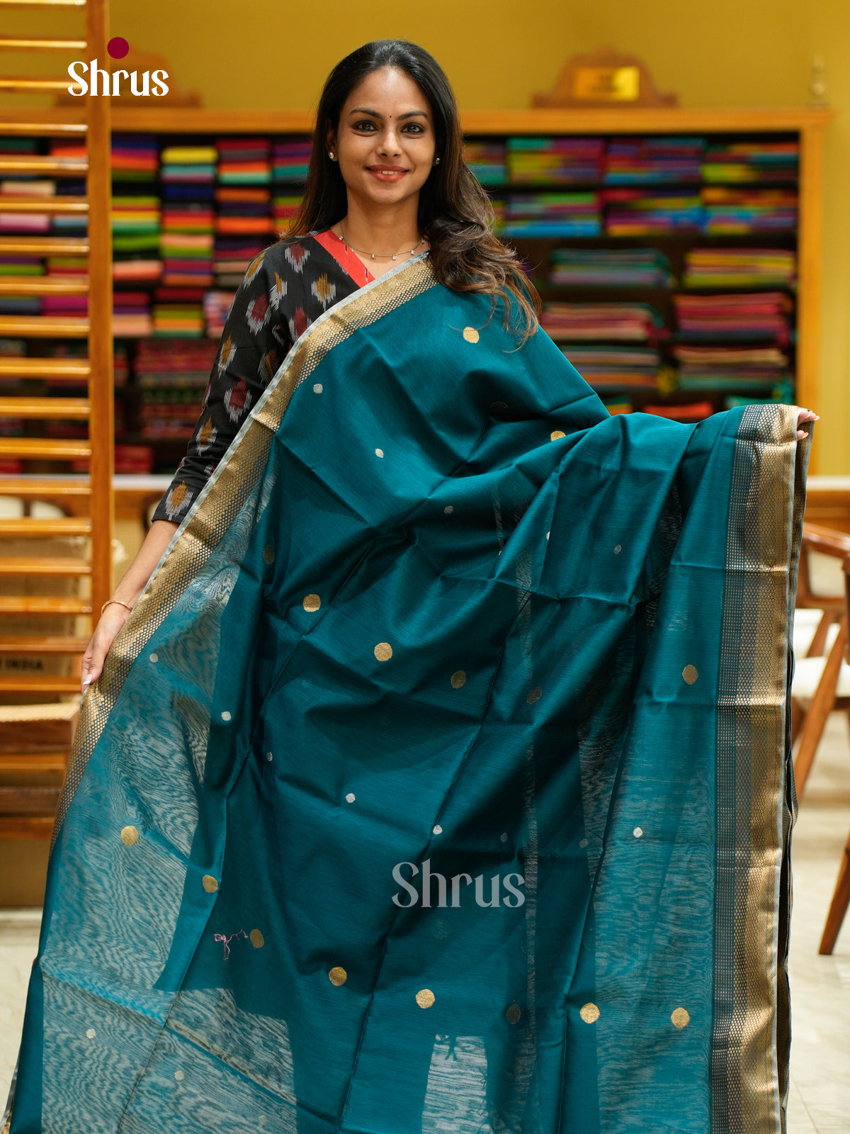 Maheshwari silkcotton Saree - EFS05174 - Shop on Shrus.com