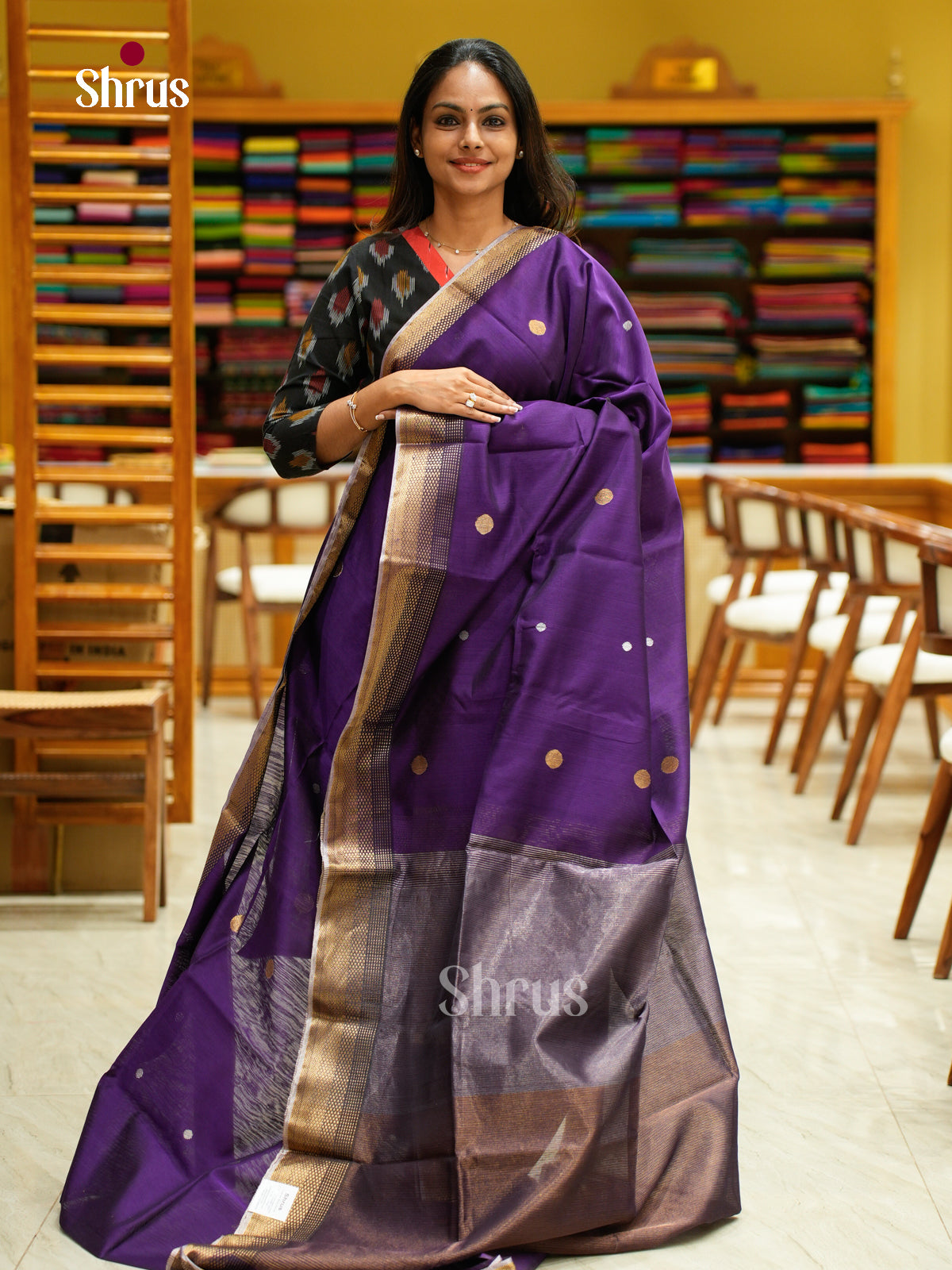 Maheshwari silkcotton Saree - EFS05175 - Shop on Shrus.com
