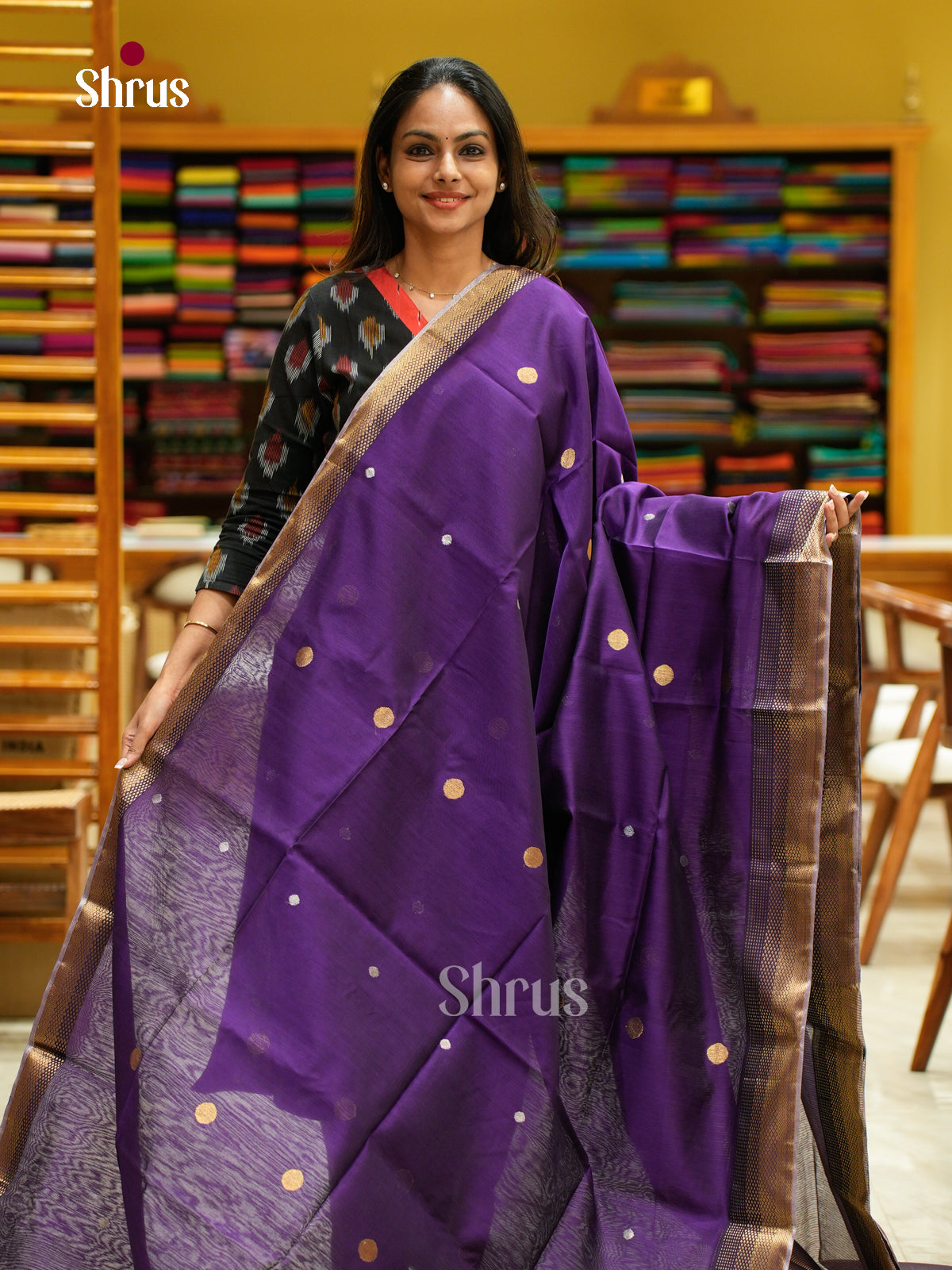 Maheshwari silkcotton Saree - EFS05175 - Shop on Shrus.com