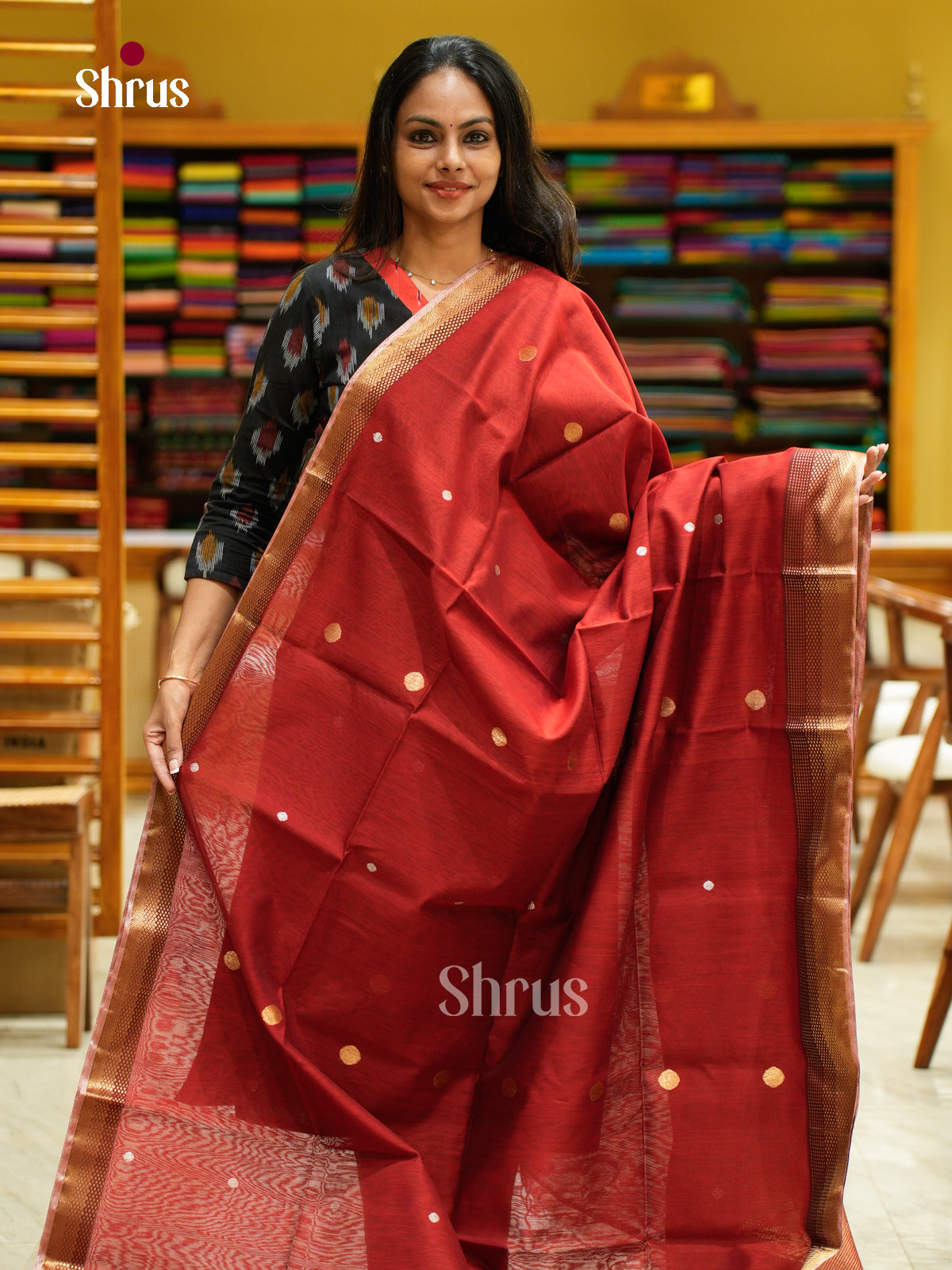 Maheshwari silkcotton Saree - EFS05176 - Shop on Shrus.com
