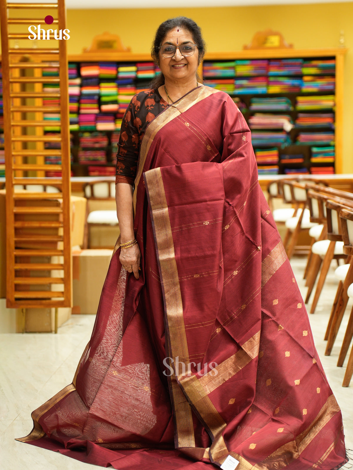 Maheshwari silkcotton Saree - EFS05185 - Shop on Shrus.com