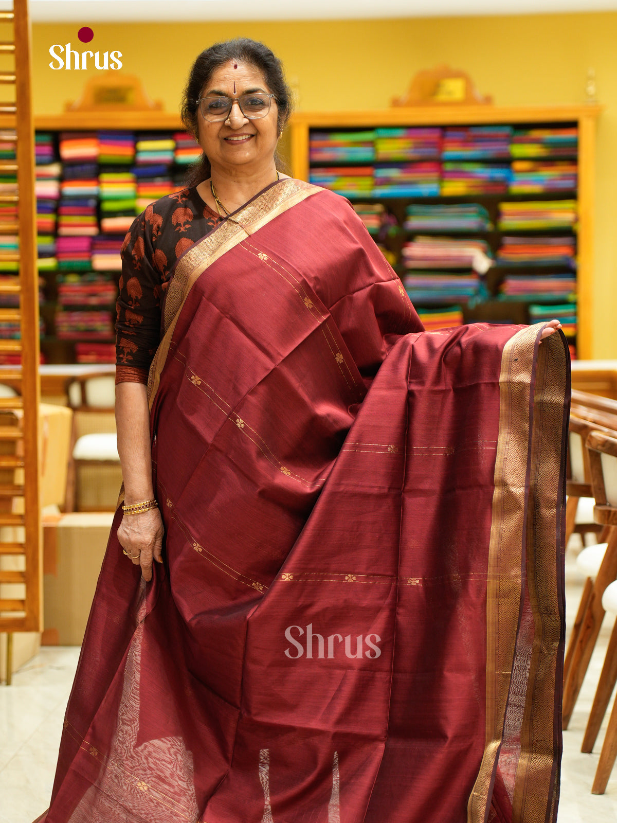 Maheshwari silkcotton Saree - EFS05185 - Shop on Shrus.com