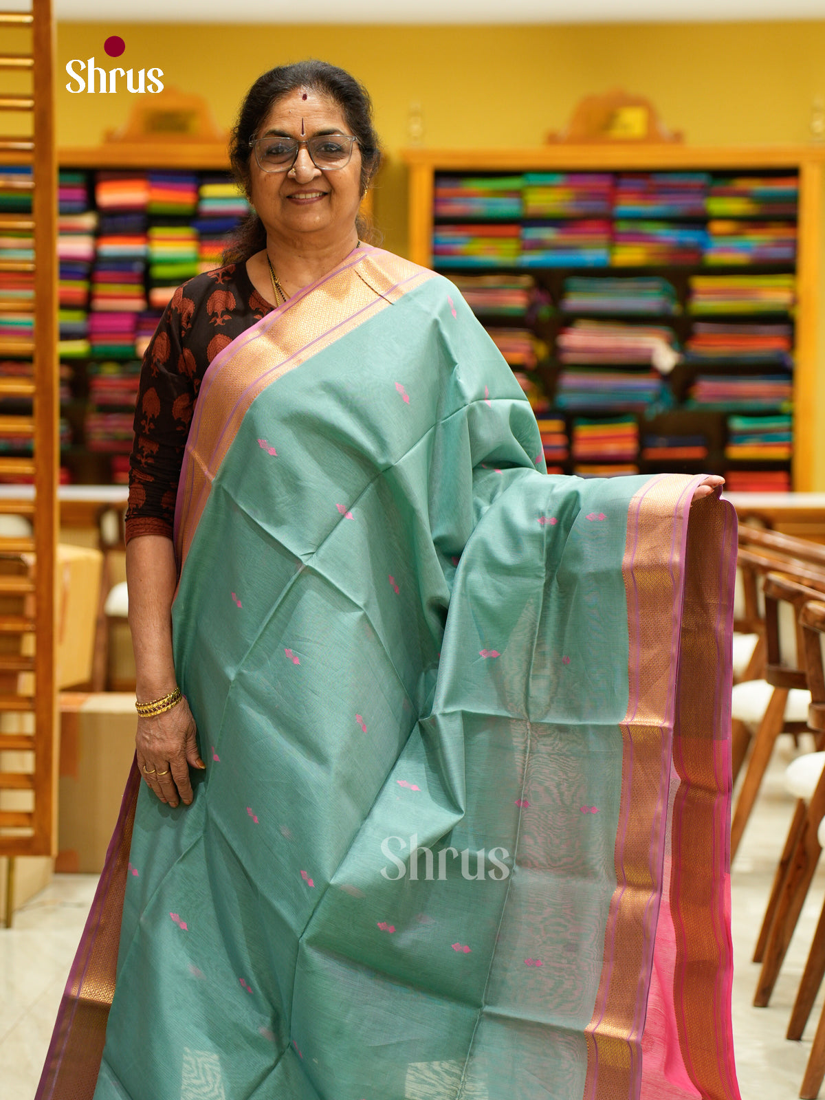 Maheshwari silkcotton Saree - EFS05190 - Shop on Shrus.com