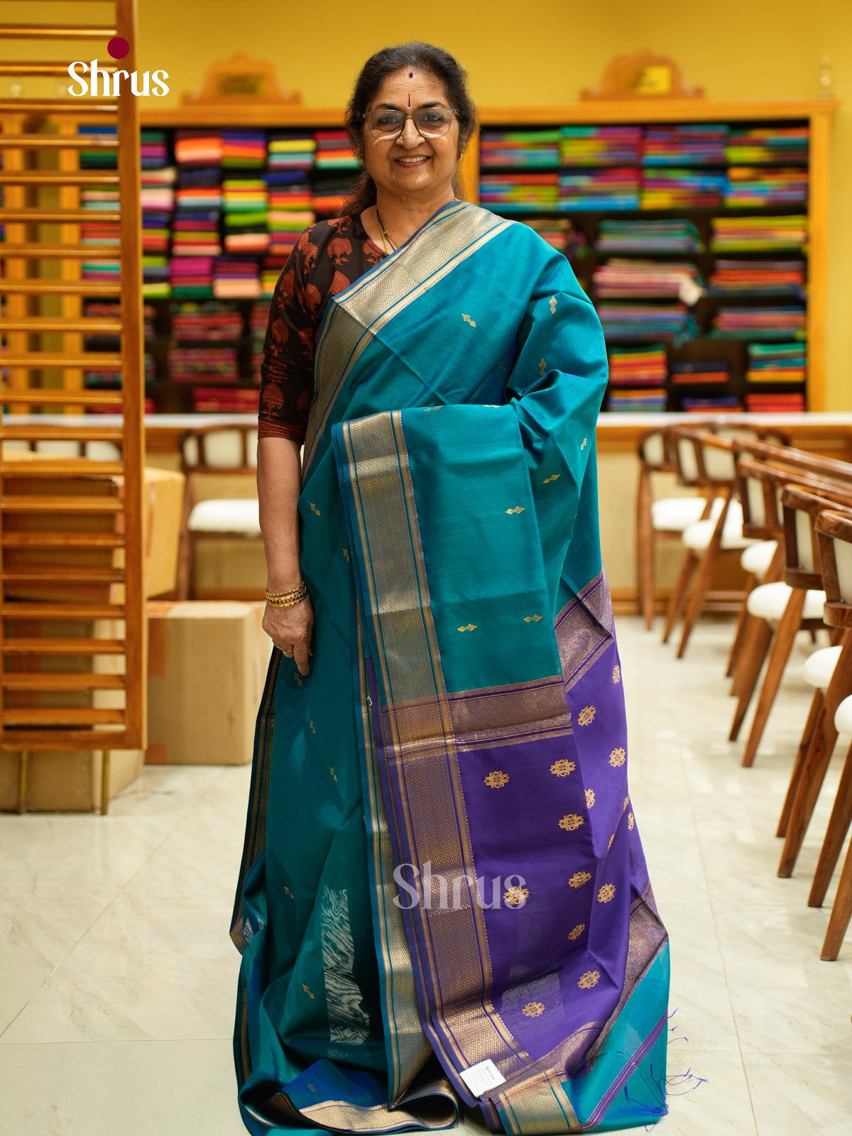 Maheshwari silkcotton Saree - EFS05192 - Shop on Shrus.com