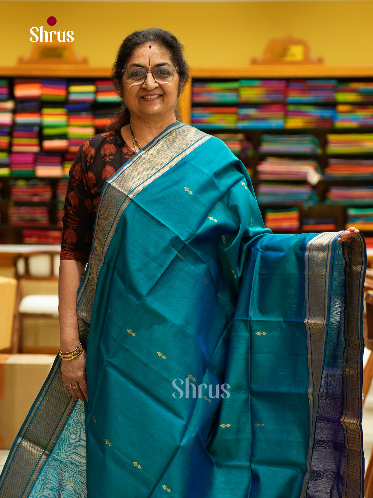 Maheshwari silkcotton Saree - EFS05192 - Shop on Shrus.com