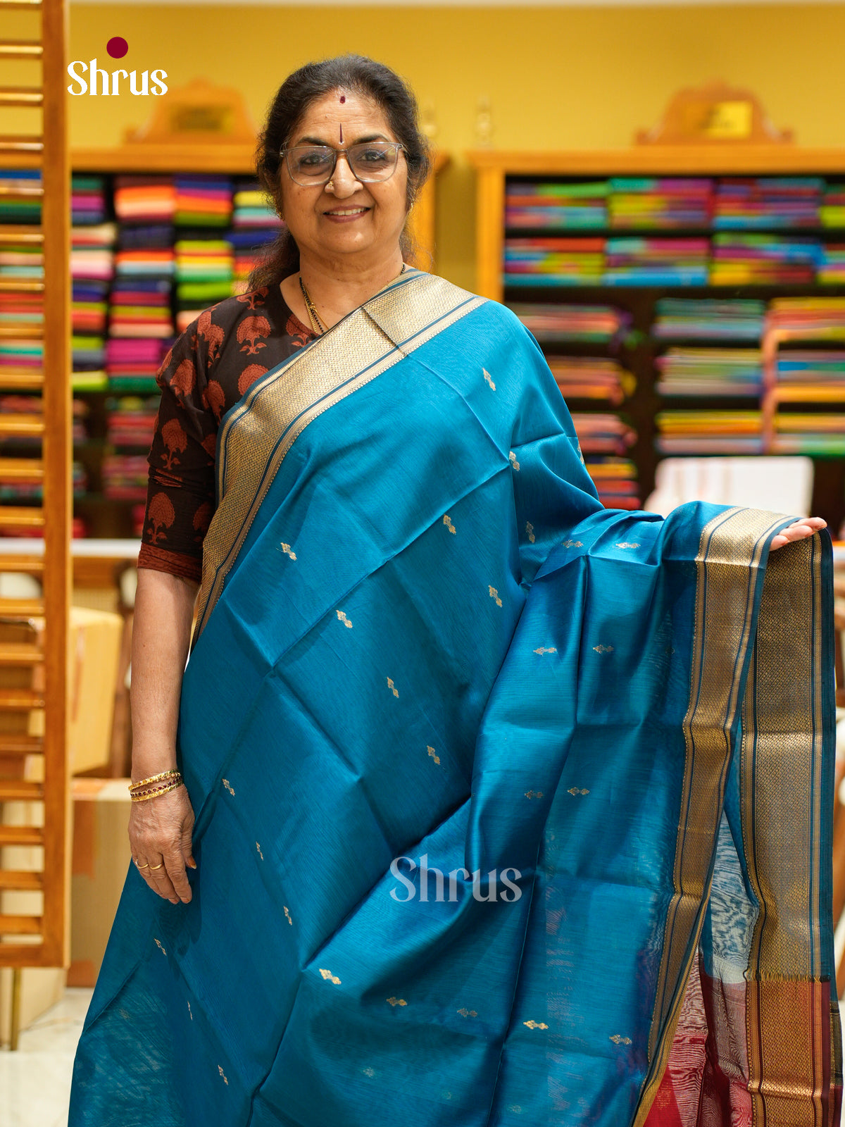 Maheshwari silkcotton Saree - EFS05195 - Shop on Shrus.com