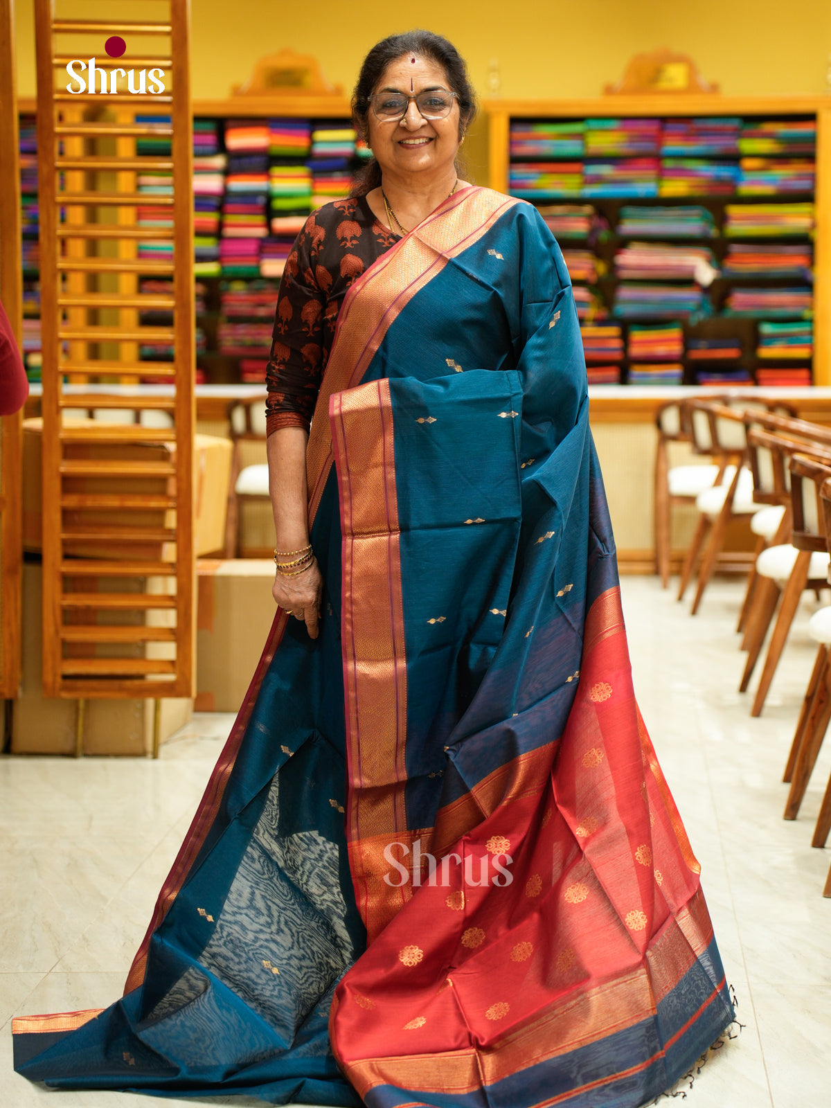 Maheshwari silkcotton Saree - EFS05196 - Shop on Shrus.com