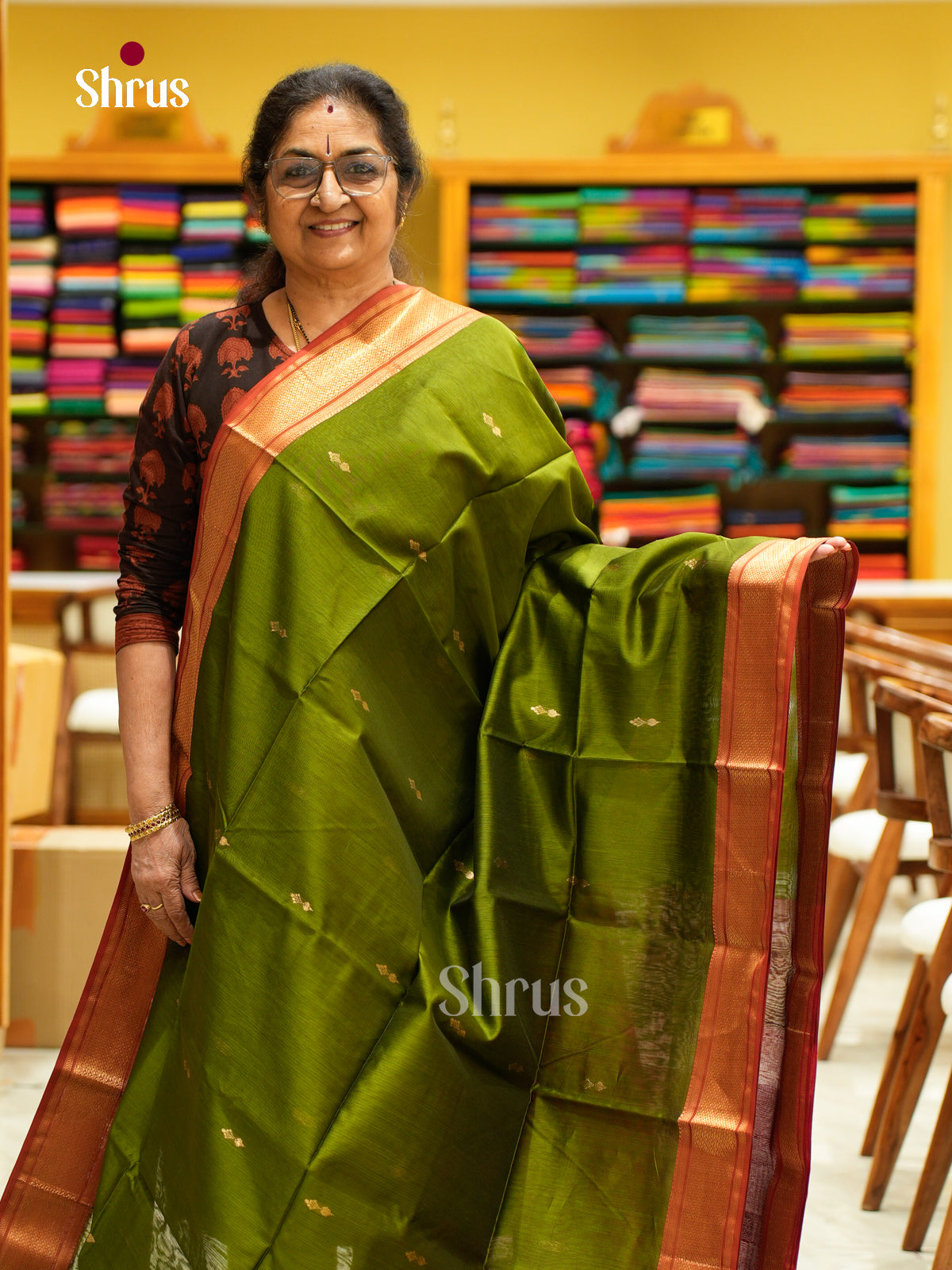 Maheshwari silkcotton Saree - EFS05199 - Shop on Shrus.com