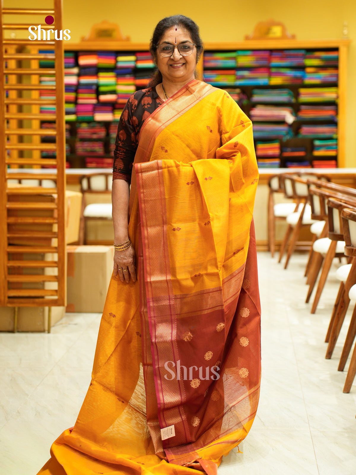 Maheshwari silkcotton Saree - EFS05200 - Shop on Shrus.com