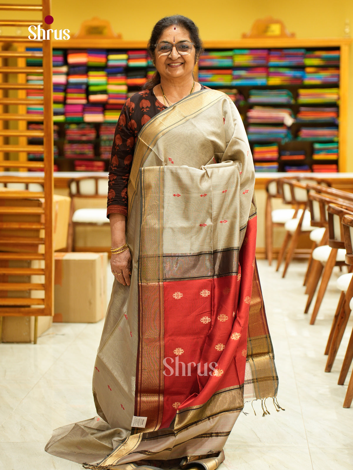 Maheshwari silkcotton Saree - EFS05201 - Shop on Shrus.com