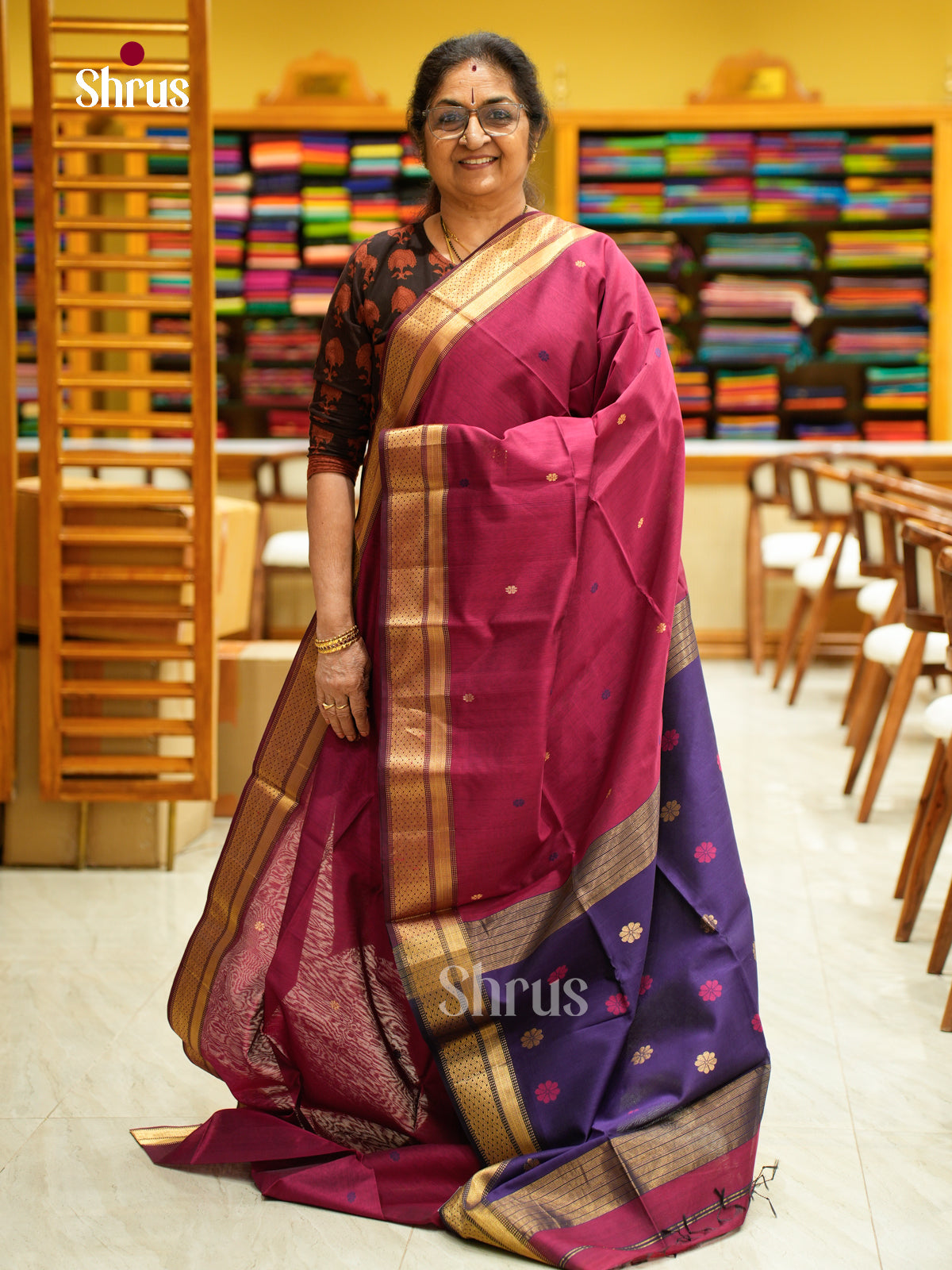 Maheshwari silkcotton Saree - EFS05204 - Shop on Shrus.com