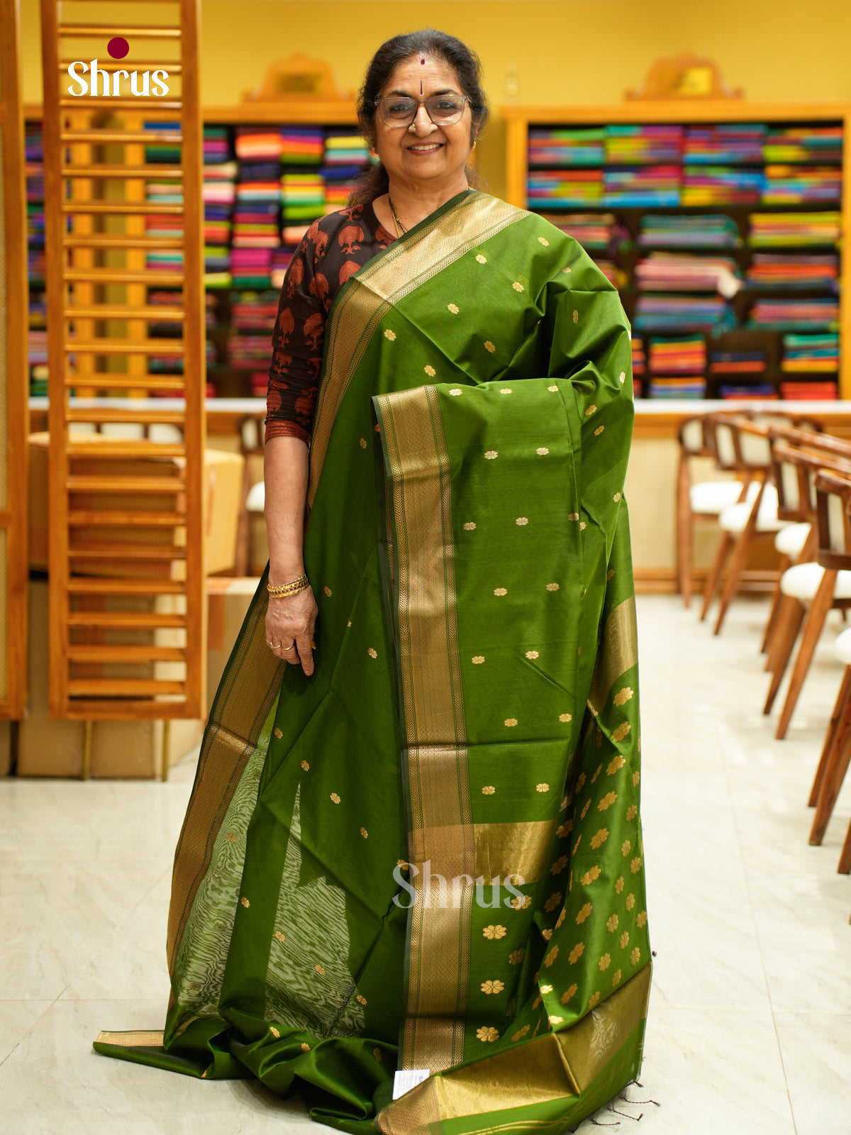 Maheshwari silkcotton Saree - EFS05210 - Shop on Shrus.com