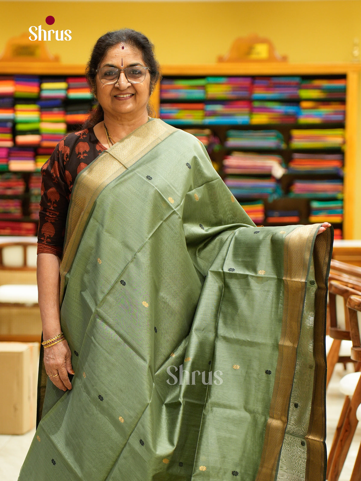 Maheshwari silkcotton Saree - EFS05215 - Shop on Shrus.com