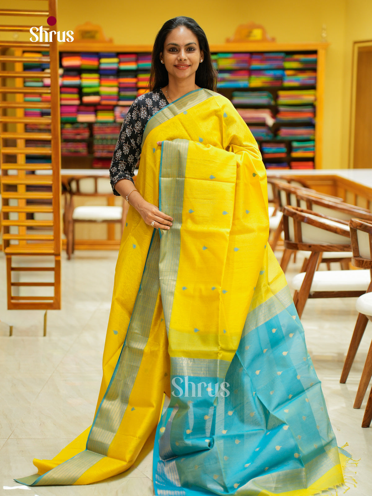 Maheshwari silkcotton Saree - EFS05225 - Shop on Shrus.com