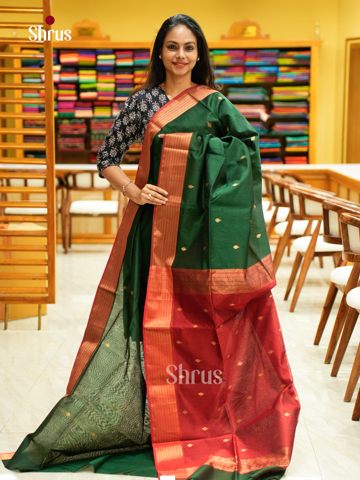Maheshwari silkcotton Saree - EFS05228 - Shop on Shrus.com