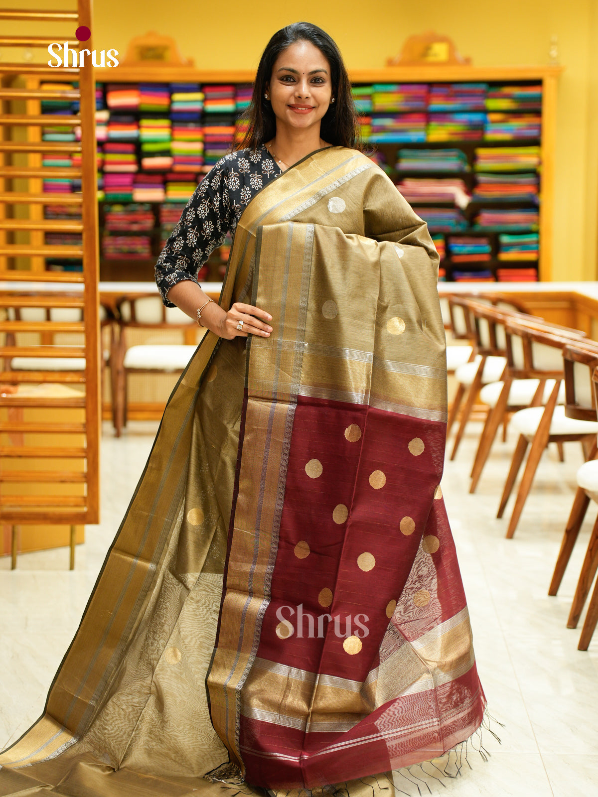 Maheshwari silkcotton Saree - EFS05241 - Shop on Shrus.com
