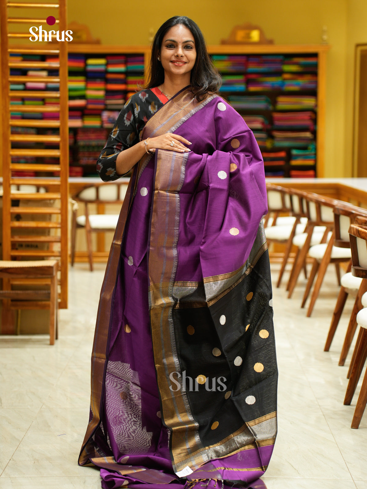 Maheshwari silkcotton Saree - EFS05243 - Shop on Shrus.com