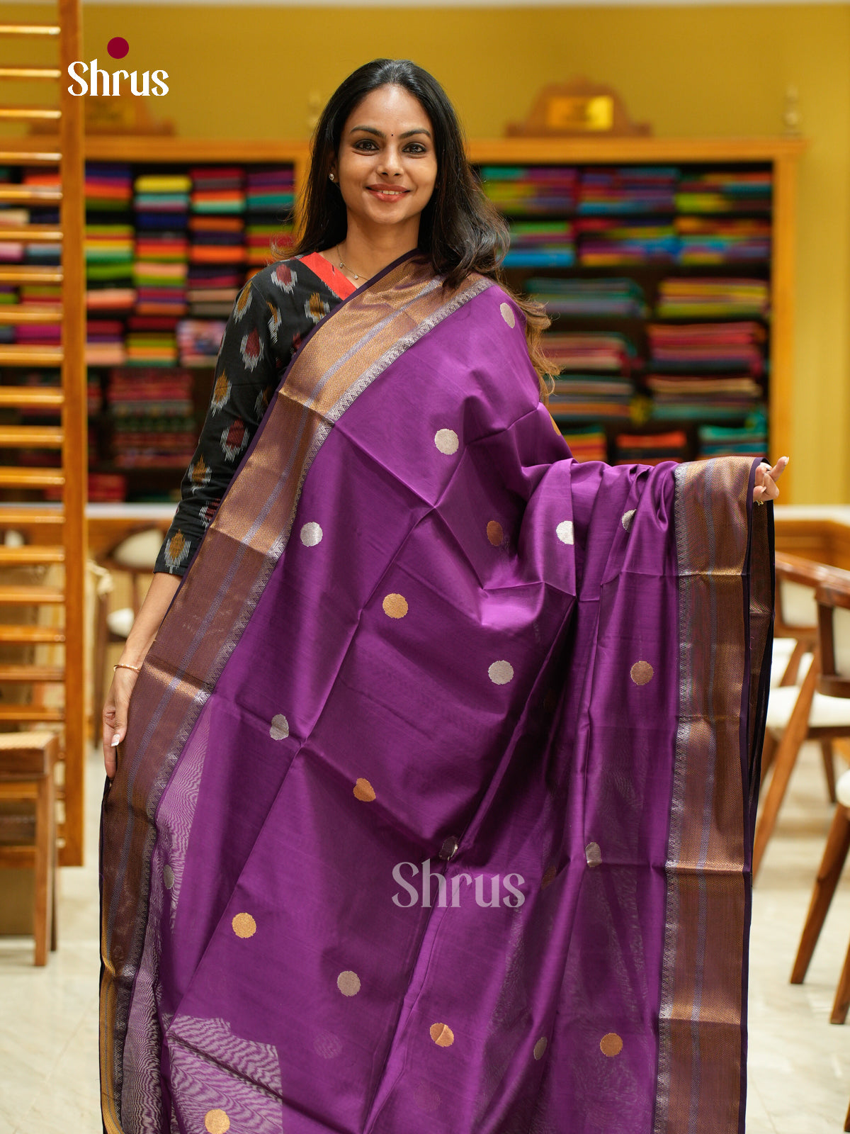 Maheshwari silkcotton Saree - EFS05243 - Shop on Shrus.com