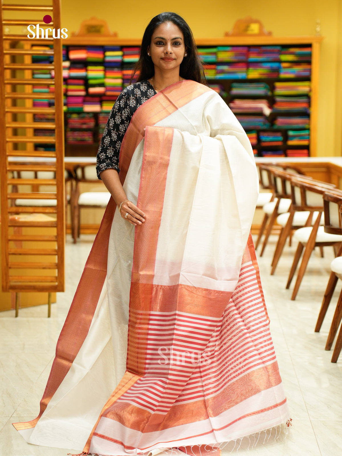 Maheshwari silkcotton Saree - EFS05275 - Shop on Shrus.com