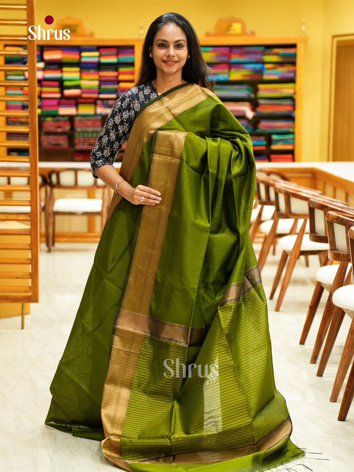 Maheshwari silkcotton Saree - EFS05280 - Shop on Shrus.com