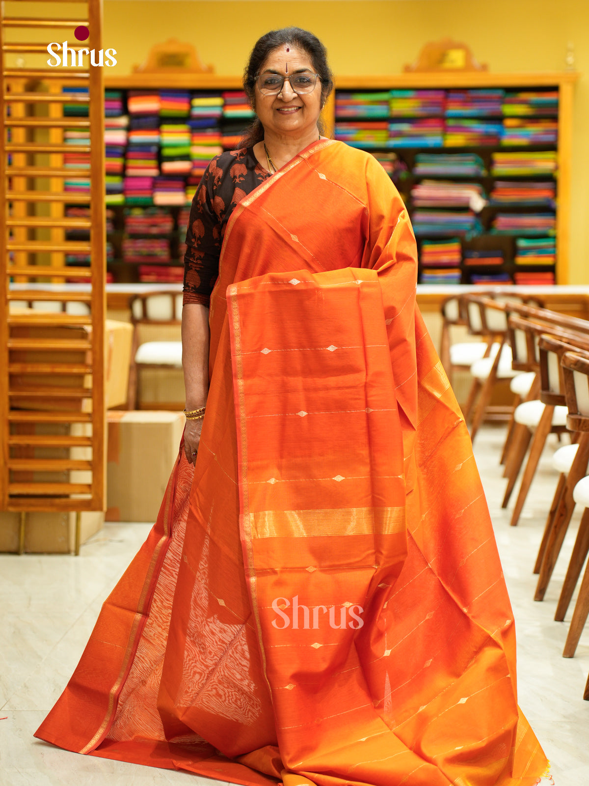 Maheshwari silkcotton Saree - EFS05289 - Shop on Shrus.com
